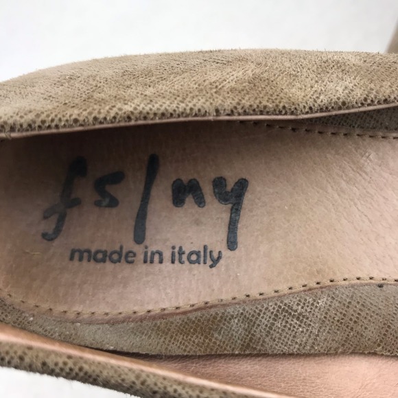 FS/NY Made in Italy Low Wedge Ballet Flats Shoes Slip-On Shimmer Taupe Size 6 - Picture 13 of 13